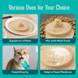 Tubos de Purê de Frango Sem Grãos | Óleo de Salmão Ómega <span class=keywords><strong>3</strong></span> para Suporte Imunológico Gato - Product Image 3