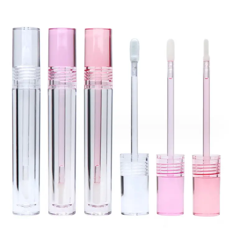 5ml 6ml 7ml empty transparent lipgloss tubes silicone brush lip brush containers/packing lipgloss with silicone brush