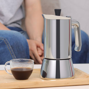 Cafetera de acero inoxidable <span class=keywords><strong>Moka</strong></span> Pot Espresso con mango resistente al calor y válvula de seguridad - Product Image 1