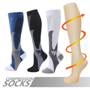 Calcetines de compresión deportivos, <span class=keywords><strong>medias</strong></span> de enfermería hasta debajo de la rodilla con logo en la parte inferior, previenen las venas varicosas - Product Image 1
