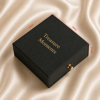 Boîte à bijoux de voyage compacte pour bagues, boucles d'oreilles et colliers, avec insert en mousse de velours, un seul tiroir, emballage cadeau