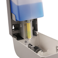 Distributeur de savon manuel compatible avec les sachets de savon jetables et les bouteilles en plastique réutilisables, sortie de savon liquide ou en mousse