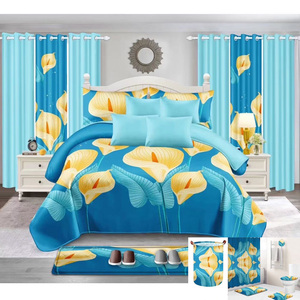 Microfiber Polyester <strong>Bedding</strong> Sets <strong>Red</strong> Printing Pillowcases Bedspread Set Supplier - Product Image 6