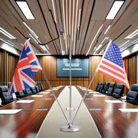Support de drapeau télescopique en acier inoxydable, base de table, couleurs personnalisées, impression numérique, drapeaux non tissés, drapeaux promotionnels personnalisés
