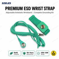 Tali Pergelangan Tangan PU Anti-Statik untuk Pengeluaran Statis di Pabrik Elektronik Tali Pergelangan Tangan Anti-Statik ESD Berkabel dengan Panjang 2,4 Meter