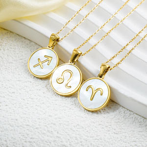 Collana con simbolo zodiacale in acciaio inossidabile placcata oro dodici Con-stellation18K - Product Image 2