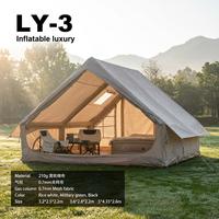 Tente de camping gonflable en PVC imperméable pour l'extérieur, tente de luxe à double couche pour 1 à 2 personnes, adaptée aux quatre saisons