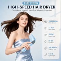 Sèche-cheveux professionnel silencieux à technologie ionique, séchage rapide, puissant flux d'air, idéal pour la vente au détail