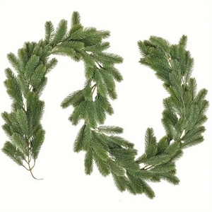 Guirnalda navideña de pino artificial de 195 cm/6,4 pies, decoración navideña para chimenea del hogar - Product Image 2