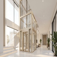 Ascenseurs de villa de style chinois, ascenseurs verticaux résidentiels haut de gamme, ascenseurs multi-patients à traction sans engrenages avec plancher en PVC