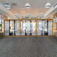 Cabine insonorisée pour école, cabine silencieuse à structure métallique, studio acoustique pour 4 personnes