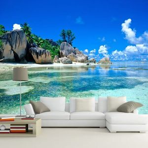 <span class=keywords><strong>Papier</strong></span> peint mural personnalisé avec vue sur la montagne et l'océan pour salon, appartement et chambre à coucher, <span class=keywords><strong>panoramique</strong></span> et lumineux - Product Image 1