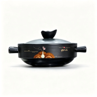 Olla de Cerámica Resistente a la Llama, Estilo Vida Sostenible, con Cubierta de Vidrio Resistente a la Quemadura en Seco, Antiadherente, Apta para Lavavajillas, Ecológica, Nueva