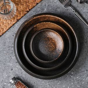 Japanese-style <b>Ceramic</b> Seasoning Dish Retro Coarse Pottery 6/8Inch Dessert Bowl Soup Bowl 3.5/4.2Inch Hot Pot Dipping Sauce Dish - Product Image 2