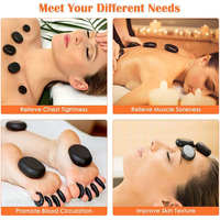 Pierres de massage chaudes pour spa, 16 pièces, pierres de massage avec boîte de chauffage en aluminium, kit de massage chauffant, pierres d'énergie en basalte