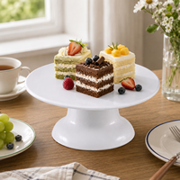Ensemble de Présentoirs à Gâteaux en Mélamine Effet Céramique – Collection de Plats Ronds pour Service et Présentation de Desserts