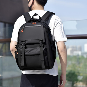 Laptop <b>Backpack</b> Oxford Cloth 14 Inches Antibacterial <b>Large</b> Capacity Travel School Bag Casual Style Neutral Gender - Product Image 2