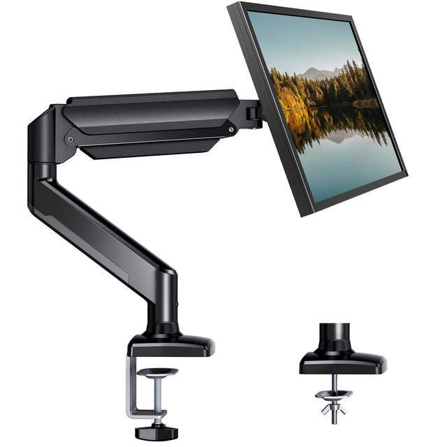 KHCOOHOO New Gas Spring Single Monitor Arm with Ergonomic 360 Swivel for 13-32" Screens VESA 75/100 10kg Load in Stock