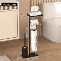 Support de papier toilette autoportant en acier carbone, multi-niveaux, pour hôtels, écologique, pour salle de bain, vente en gros