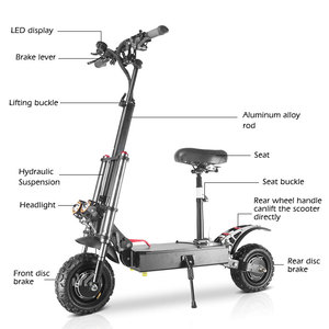 X4 11 Inch Fat Tire 60V 2700W <strong>3000</strong> <strong>Watts</strong> Powerful Dual <strong>Motor</strong> Offroad <strong>Electric</strong> <strong>Scooter</strong> Folding E <strong>Scooter</strong> With Seat Adults - Product Image 3