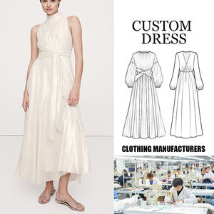 انخفاض موك أستراليا الراقية مصنعي الملابس مصنع تصنيع المعدات odm العلامة التجارية المخصصة بالجملة مصمم قطع وخياطة النساء اللباس - Product Image 1