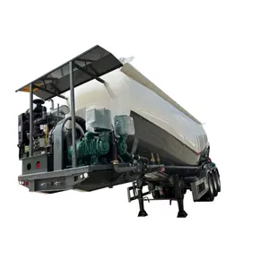 Semi-reboque de aço a granel seco de 30 toneladas com 3 eixos para cimento em pó 12CBM Compressor de ar Incluído Reboques de caminhão