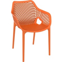 Chaise de jardin moderne noire en PP empilable avec accoudoirs pour l'extérieur, chaise de salle à manger blanche