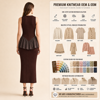Fabricant OEM – Nouveau pull tricoté sans manches en mélange de viscose 16GG avec basque pour femme