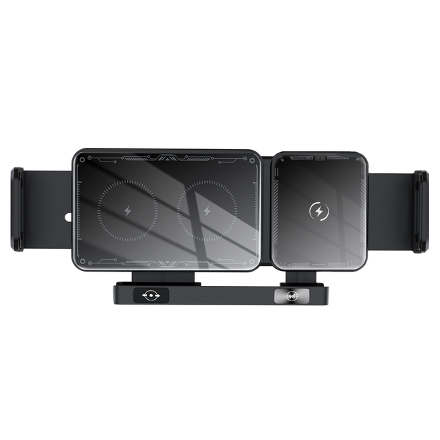 Foldable Screen 360° Auto Clamp Car Phone Holder Wireless Charger for Iphone 16 Pro Max
