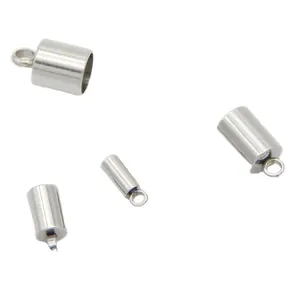 2.0mm/2.5mm/3.0mm Stainless Steel End Cap Bead Supplies Findings Mesh Cord Barrel Clasp for sale