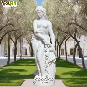 Youfine รูปปั้นผู้หญิงรูปปั้นผู้หญิงหินอ่อนสีขาวรูปปั้นตกแต่งสวนแกะสลักด้วยมือหรูหรา - Product Image 5