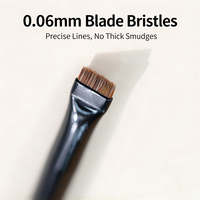 Ensemble de pinceaux à eyeliner professionnels angulaires synthétiques véganes pour maquillage de marque privée, vente en gros personnalisée, pinceau individuel pour teinture des sourcils