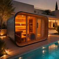 Sauna compact pour 1 à 6 personnes, utilisation en extérieur, sauna en bois, sauna à spectre complet avec éclairage LED, contrôle numérique de la température, cabine