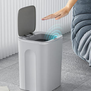 <span class=keywords><strong>Bidone</strong></span> della <span class=keywords><strong>spazzatura</strong></span> senza contatto automatico intelligente, sensore di movimento <span class=keywords><strong>grigio</strong></span> nebbioso pattumiera in plastica impermeabile per camera da letto - Product Image 2