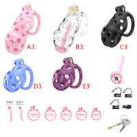 LOVE CC022 Jaula de Castidad ABS con 5 Anillos, 1 Conducto, 2 Llaves Metálicas, 1 Tubo, 4 Llaves de Plástico, Impermeable IPX7, 255g