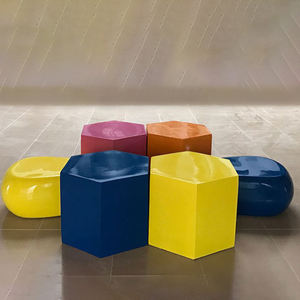 Chaise en pierre carrée en fibre de verre personnalisée Y018, forme irrégulière, siège pour parc extérieur, centre commercial, espace public, mobilier de loisirs décoratif - Product Image 6