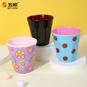 Five And Harmony Melamine Water Cup 350ml Flower Pattern Party Use - Product Image 3