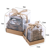 Boîte cadeau transparente en plastique PE recyclable et écologique, personnalisable avec base, pour aliments, aliments pour bébés, sucre, impression de logo OEM