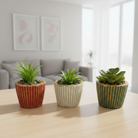 Jardin Décoratif Petit Pot De Fleur En Ciment Pots De Ciment Avec Fleur En Plastique En Gros