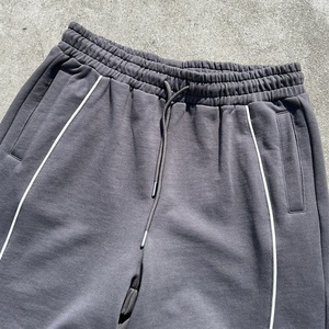 Heavyweight Cotton Wide Leg Stacked Jogger Sweatpants and Hoodie Set Custom Embroidered Logo Oversized Baggy <b>Tracksuit</b> Men - Product Image 5