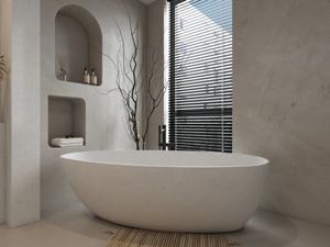 Diseño moderno Independiente Superficie sólida Remojo Bañera <span class=keywords><strong>de</strong></span> <span class=keywords><strong>hidromasaje</strong></span> Bañera <span class=keywords><strong>de</strong></span> baño <span class=keywords><strong>de</strong></span> piedra artificial para apartamento - Product Image 3