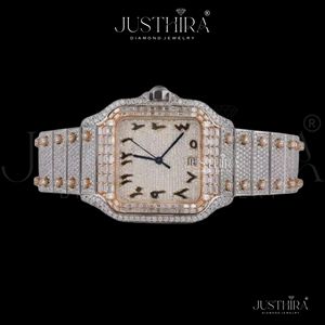 Best Quality Luxury Moissanite Diamond Quartz <b>Watch</b> Women Elegant Jewelry Style Gift Wristwatch Available In Bulk Quantity - Product Image 3