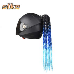 Peruca de Rabo de Cavalo SLKE para Motocicleta e Motocross, Durável, Estilosa, com Trança Torcida e Decoração para Capacete - Product Image 1