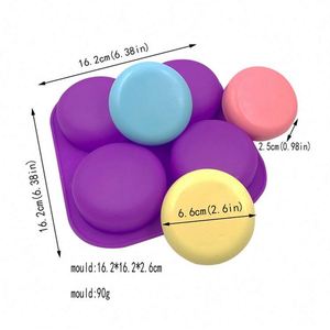 4 Cavity Silicone Mold Round Ball Shape DIY <b>Bath</b> Fizzies Mould Soap Making Tool - Product Image 2