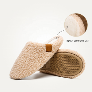 Pantofole Grandi Antiscivolo Ecologiche in Finta Pelle di Pecora <span class=keywords><strong>con</strong></span> Schiuma Memory ad Alta Elasticità per Uso Domestico Invernale - Product Image 3