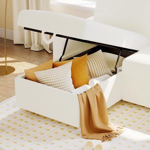Sala de estar Sofá <span class=keywords><strong>cama</strong></span> <span class=keywords><strong>blanco</strong></span> 2 en 1 Sofá extraíble <span class=keywords><strong>Cama</strong></span> Almacenamiento Chaise Sleeper Sofá con <span class=keywords><strong>cama</strong></span> extraíble - Product Image 5