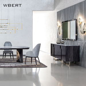 Mueble de TV WBERT italiano ligero de lujo Rock Panel, armario de suelo para sala de estar montado en el suelo, armario de TV de mármol Simple moderno - Product Image 6