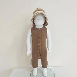 Barboteuse et combinaison unisexe pour bébé en coton 100 % Square Fonda avec fermeture boutonnée et manches longues – Collection Printemps - Product Image 1