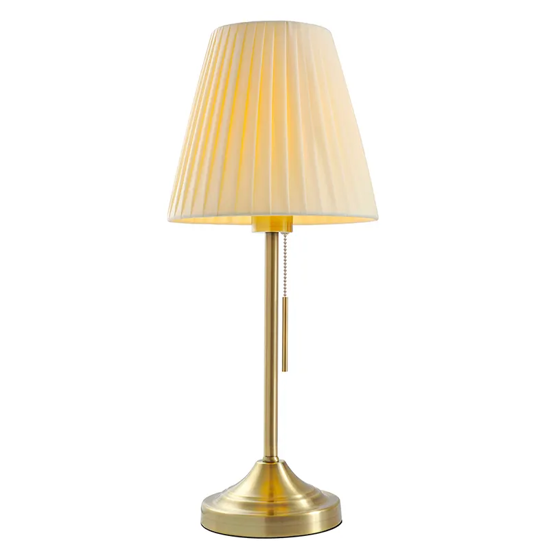 New Arrival Fabric Promotion Zhongshan wholesale lighting home Decorative energy saving 40W metal rose gold table lamp