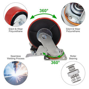 Roues pivotantes robustes en polyuréthane <span class=keywords><strong>sur</strong></span> <span class=keywords><strong>moyeu</strong></span> en acier, roulettes en PU pour établi, machines industrielles, équipements, camions - Product Image 3